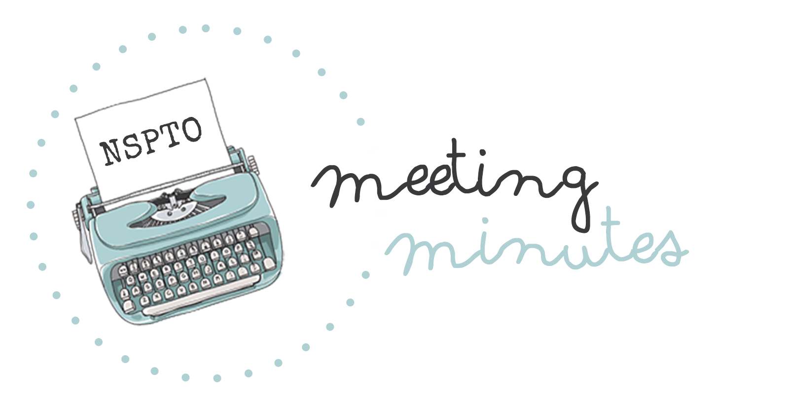 vintage typewriter for meeting minutes logo