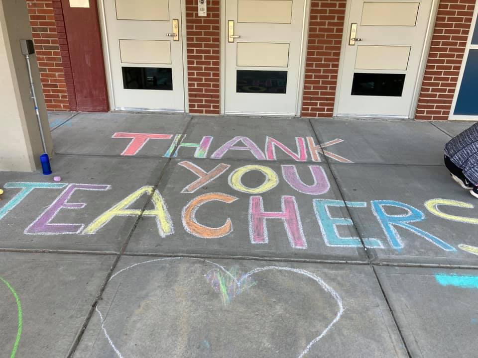 thank you teachers in chalk